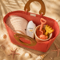By Rita Raphael Handmade Beach Bag — Turquoise/Orange, Orange/Fushia & Beige
