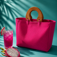By Rita Raphael Handmade Beach Bag — Orange, Fushia & Yellow
