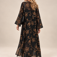 By Rita Raphael Embroidered Black Kaftan