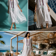 Tendresse Boutique White Satin-Like Abaya