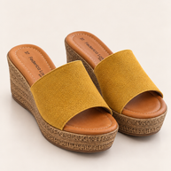 KOAN Federica Lorenzi Ochre Suede Wedge Slip-On