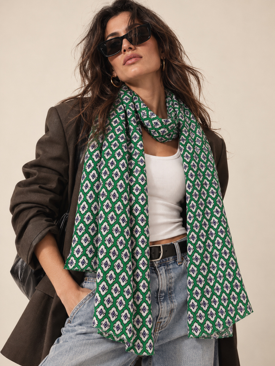 By Rita Raphael Printed Cotton Shawl