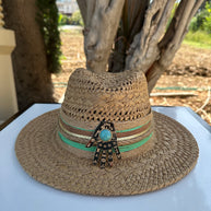 By Rita Raphael Camel Hamsa Straw Hat