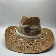Knots by nada Cowboy Hat with Shells - Beige