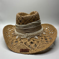 Knots by nada Cowboy Hat with Shells - Beige