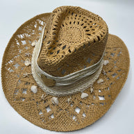 Knots by nada Cowboy Hat with Shells - Beige