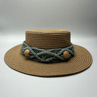 Knots by nada Cowboy Hat with Wood Beads - Beige