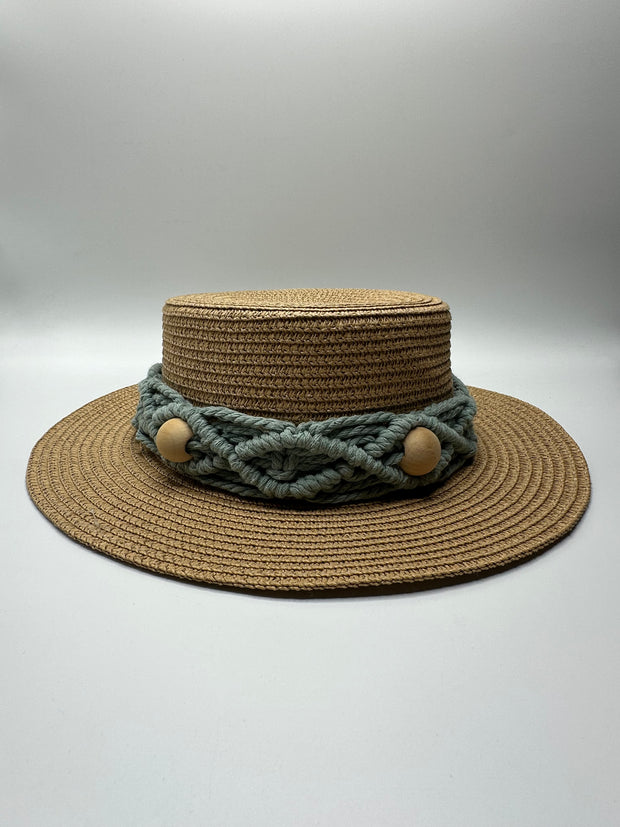 Knots by nada Cowboy Hat with Wood Beads - Beige