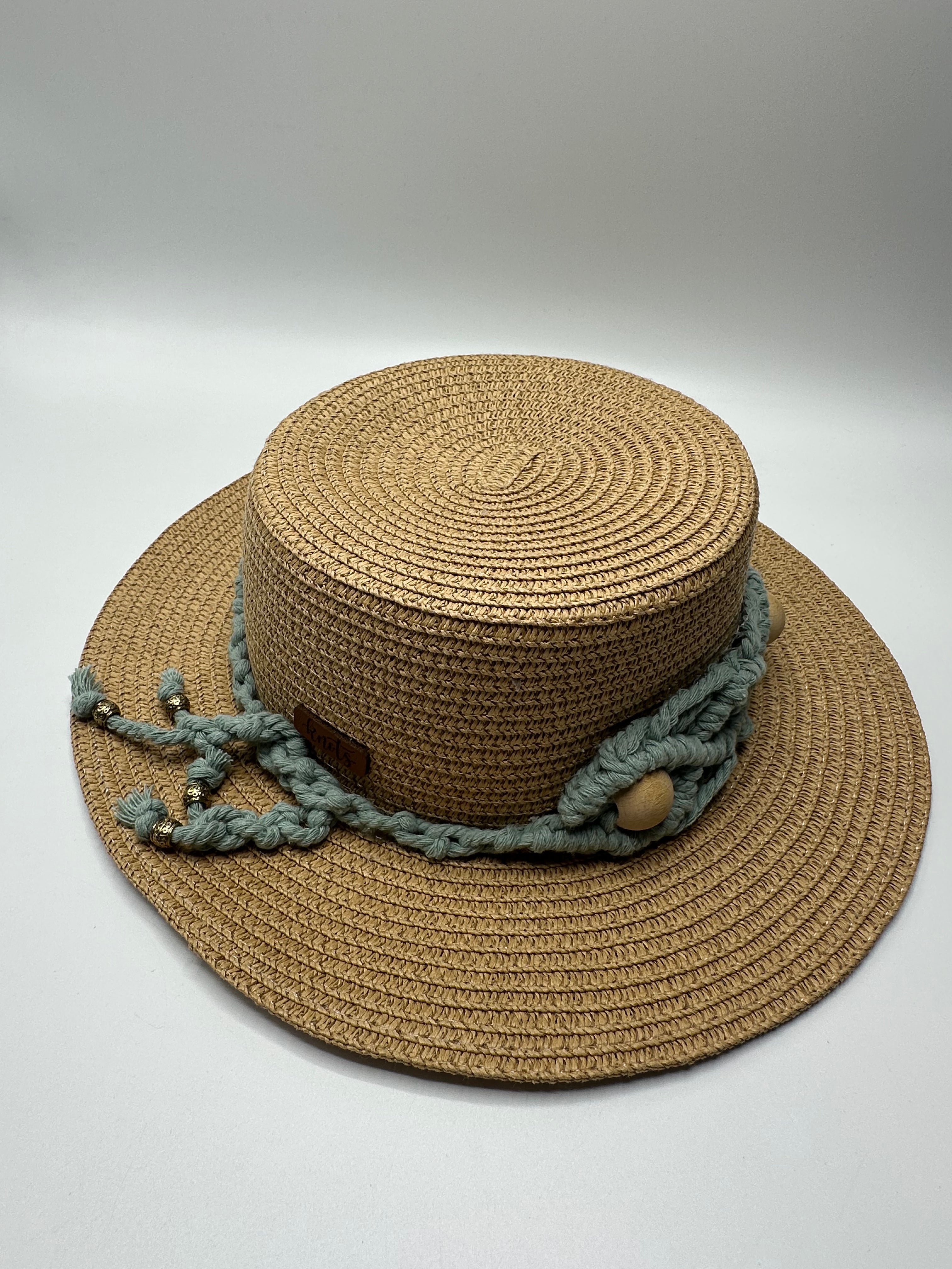 Knots by nada Cowboy Hat with Wood Beads - Beige