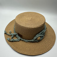 Knots by nada Cowboy Hat with Wood Beads - Beige