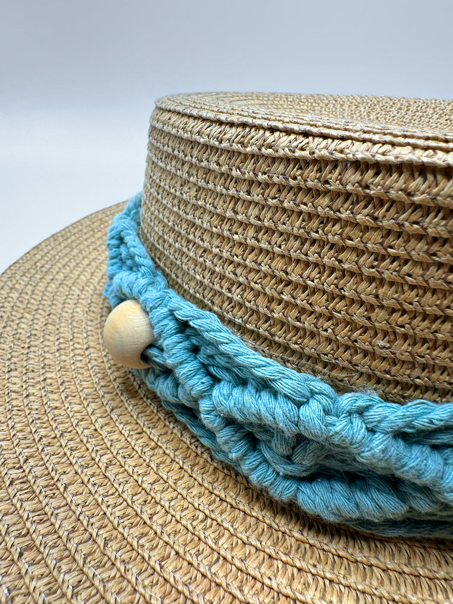 Knots by nada Cowboy Hat with Wood Beads - Beige