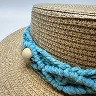 Knots by nada Cowboy Hat with Wood Beads - Beige