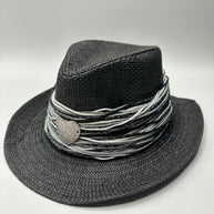 Knots by nada Black Threaded Hat
