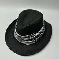 Knots by nada Black Threaded Hat