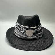 Knots by nada Black Threaded Hat