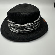 Knots by nada Black Threaded Hat
