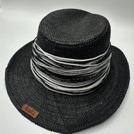 Knots by nada Black Threaded Hat