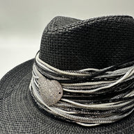 Knots by nada Black Threaded Hat