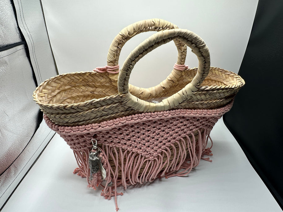 Knots by nada Macramé Beach Bag - Pink