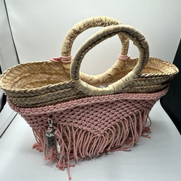 Knots by nada Macramé Beach Bag - Pink