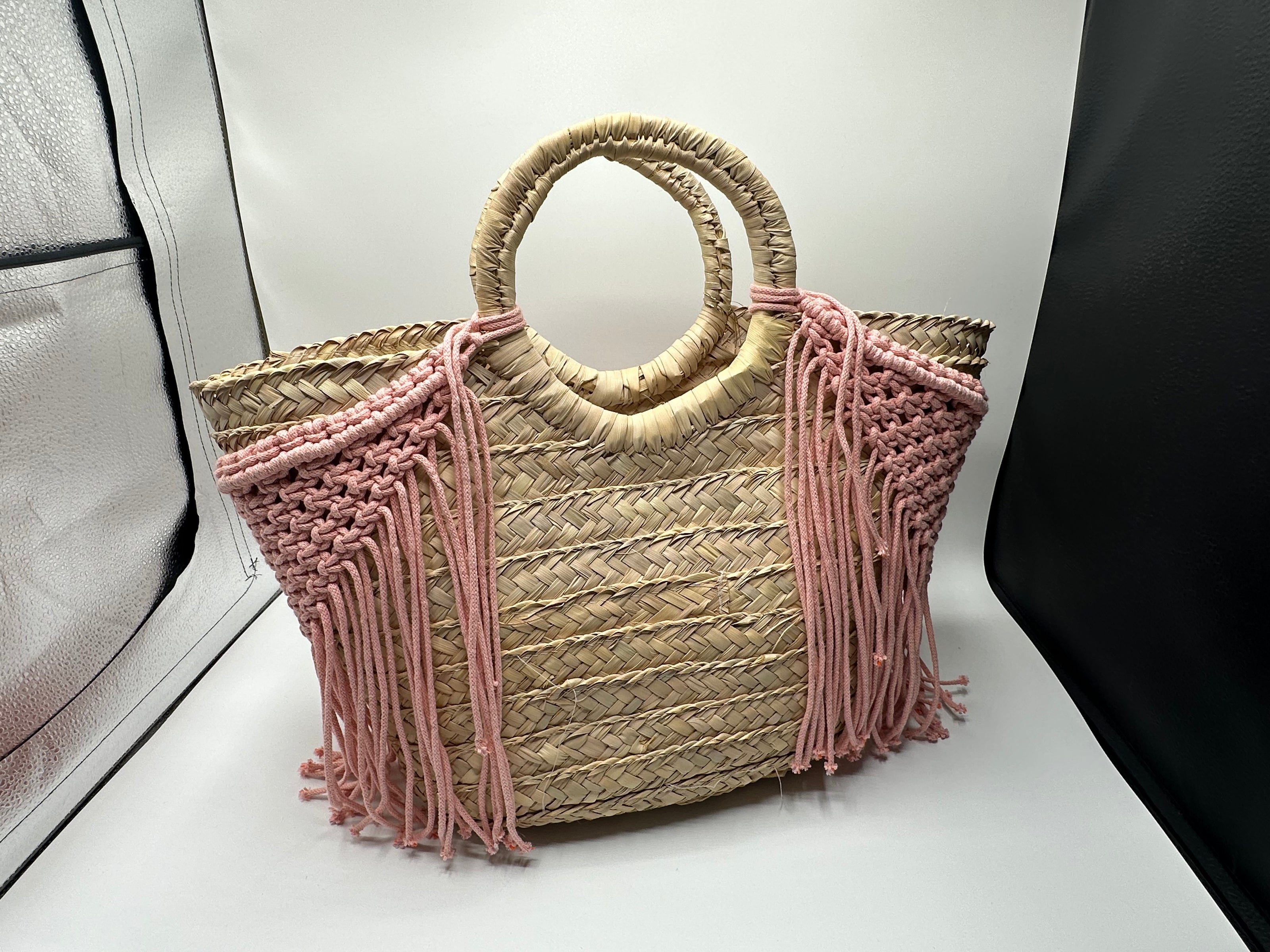 Knots by nada Macramé Beach Bag - Pink
