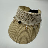 Knots by nada Straw Visor Hat - Off White
