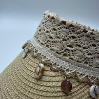 Knots by nada Straw Visor Hat - Off White