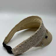 Knots by nada Straw Visor Hat - Off White