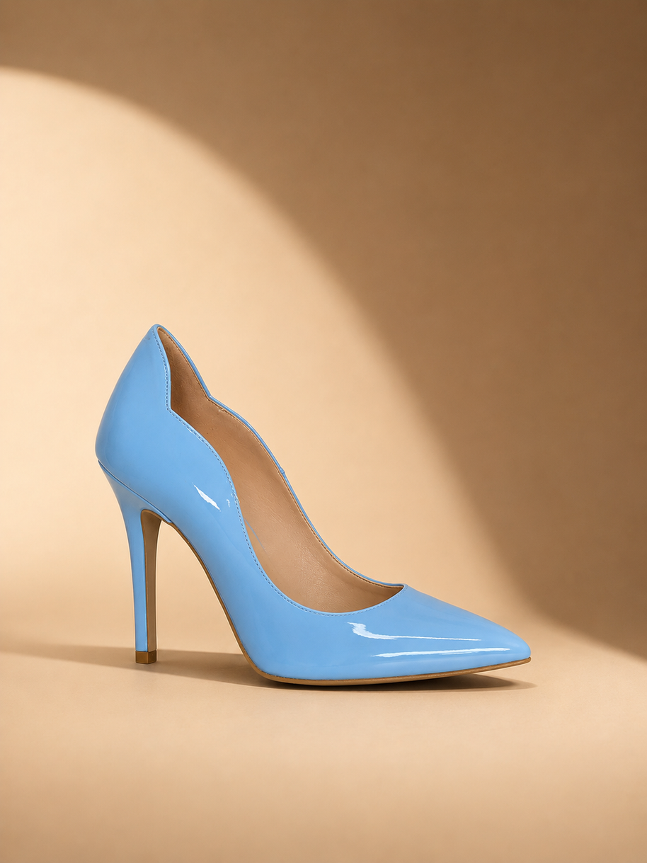 KOAN Onde Piane Sky Blue Curved-Topline Stiletto Pump