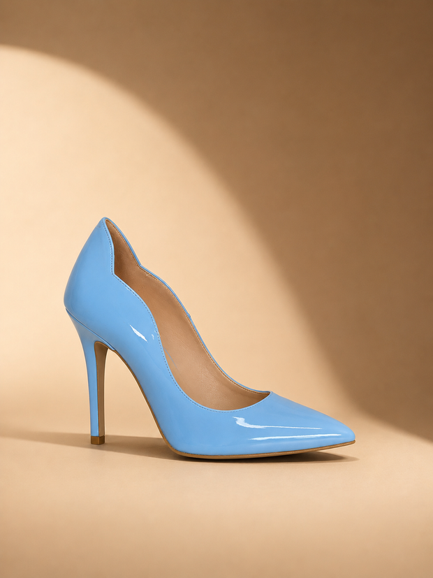KOAN Onde Piane Sky Blue Curved-Topline Stiletto Pump