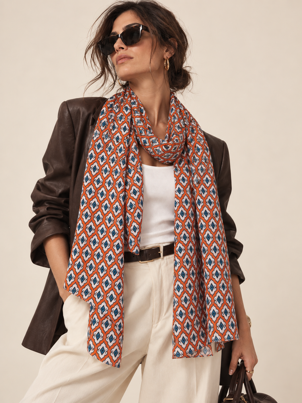 By Rita Raphael Printed Cotton Shawl