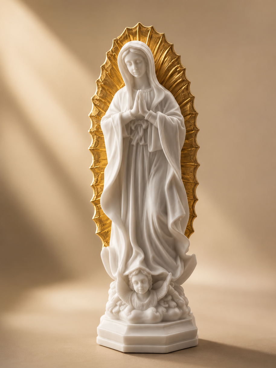 Antique Arch Virgin Mary Porcelain Statue – 15cm