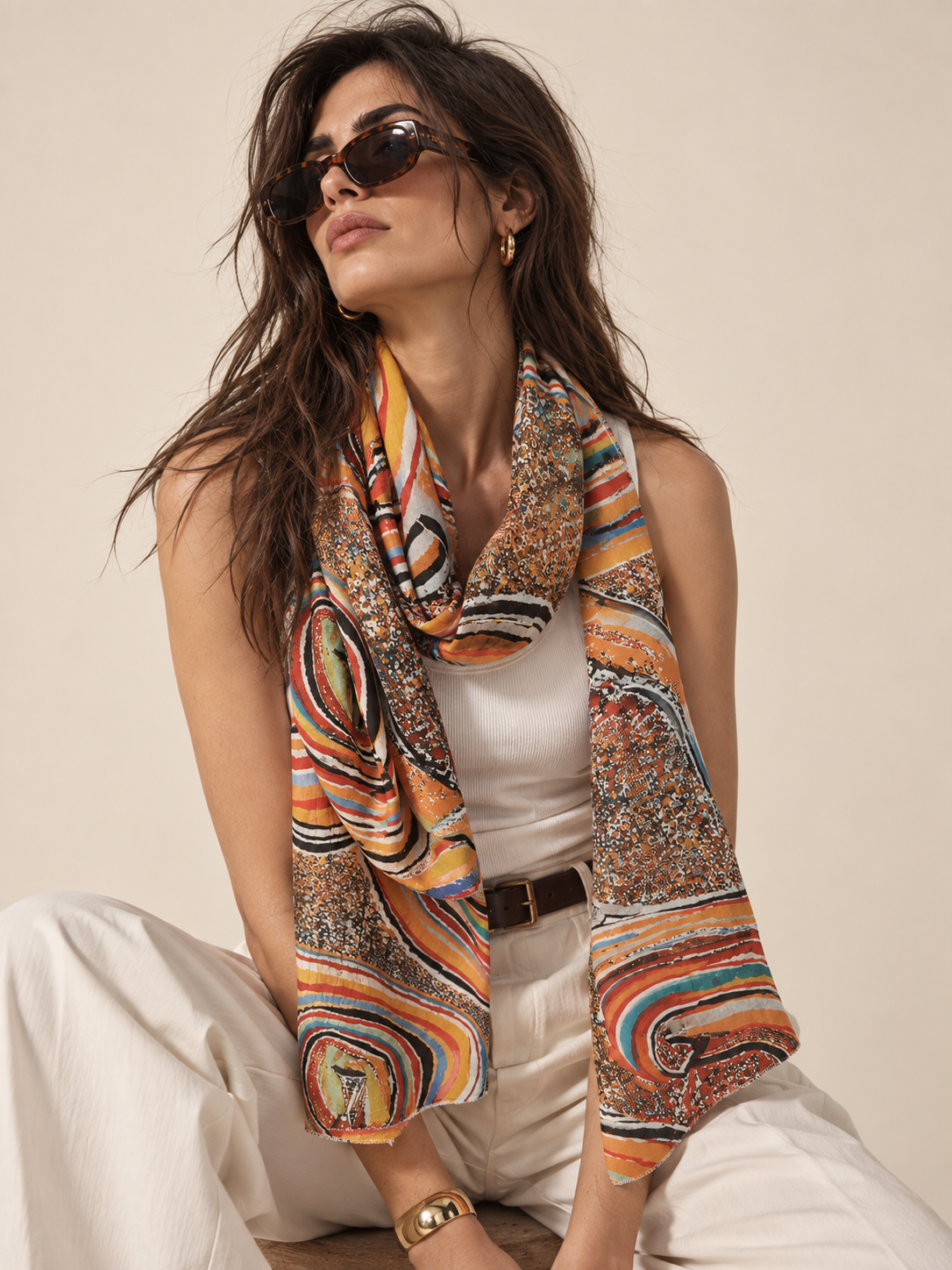 By Rita Raphael Multicolor Cotton Shawl