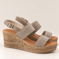 KOAN Federica Lorenzi Taupe Suede Wedge Sandal
