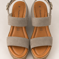 KOAN Federica Lorenzi Taupe Suede Wedge Sandal