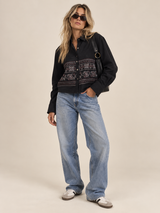 By Rita Raphael Velvet Shirt Jacket