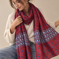 By Rita Raphael Wool Floral Shawl