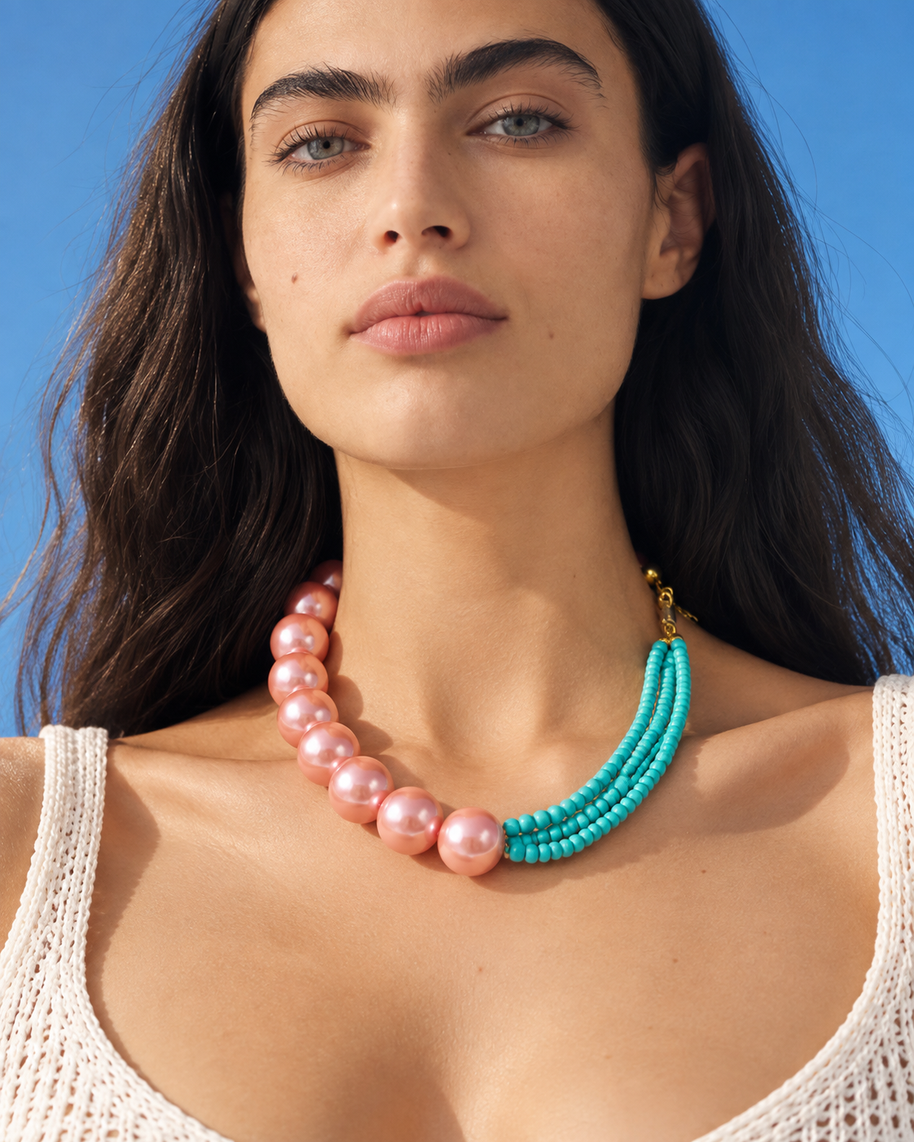 Yellow Elephant Pink Lagoon Choker