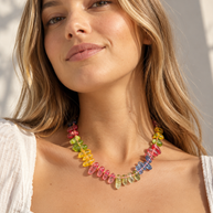 Yellow Elephant Mosaic Pendant Necklace