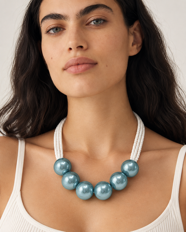 Yellow Elephant Beach Pearls Choker