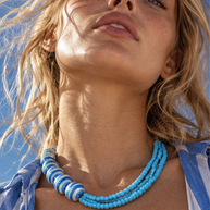 Yellow Elephant Ocean Blue Choker