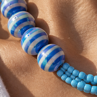 Yellow Elephant Ocean Blue Choker