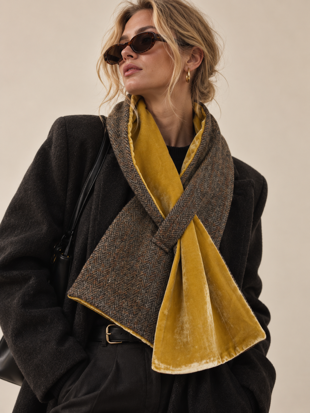 By Rita Raphael Mustard Velvet Shawl