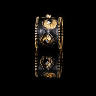 The Dark Obsidian Halo Zipper Leather Cuff