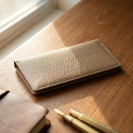 Clarea beige leather texture wallet 19x10cm