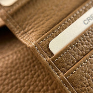 Clarea beige leather texture wallet 19x10cm