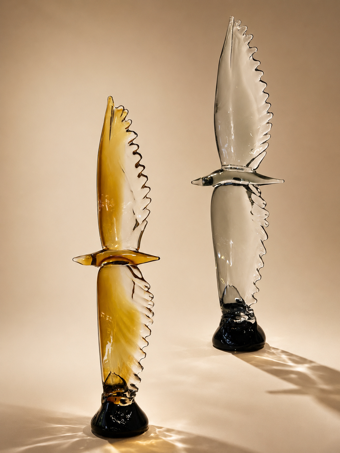 Tati deco Murano flying eagle amber grey