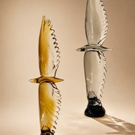 Tati deco Murano flying eagle amber grey