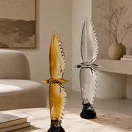 Tati deco Murano flying eagle amber grey