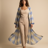 Kaafmoon Blue and Yellow Shimmer Cover-Up